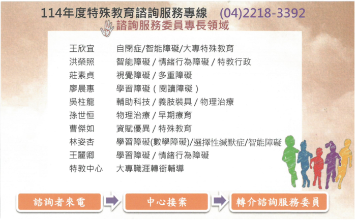 台中教育大學特教資源中心諮詢服務專線